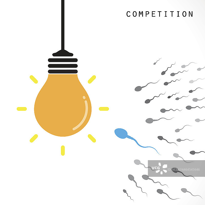 创意灯泡创意概念横幅背景。竞争和商业理念。图片素材