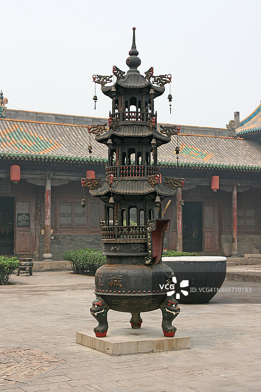 中国平遥一座历史民居的庭院。图片素材