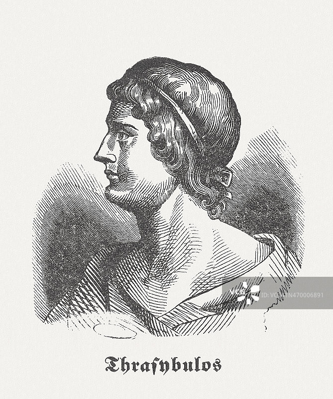 《Thrasybulus》(公元前440年-公元前388年)，木版，出版于1864年图片素材