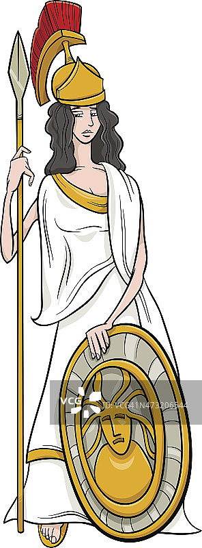 希腊女神雅典娜的卡通图片素材