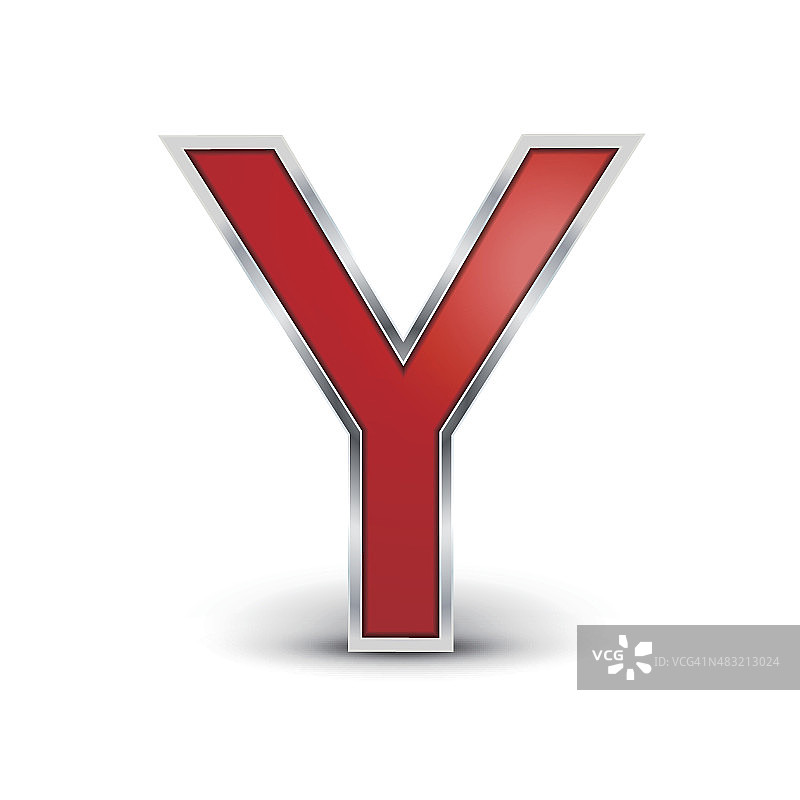 3d红色金属字母Y图片素材