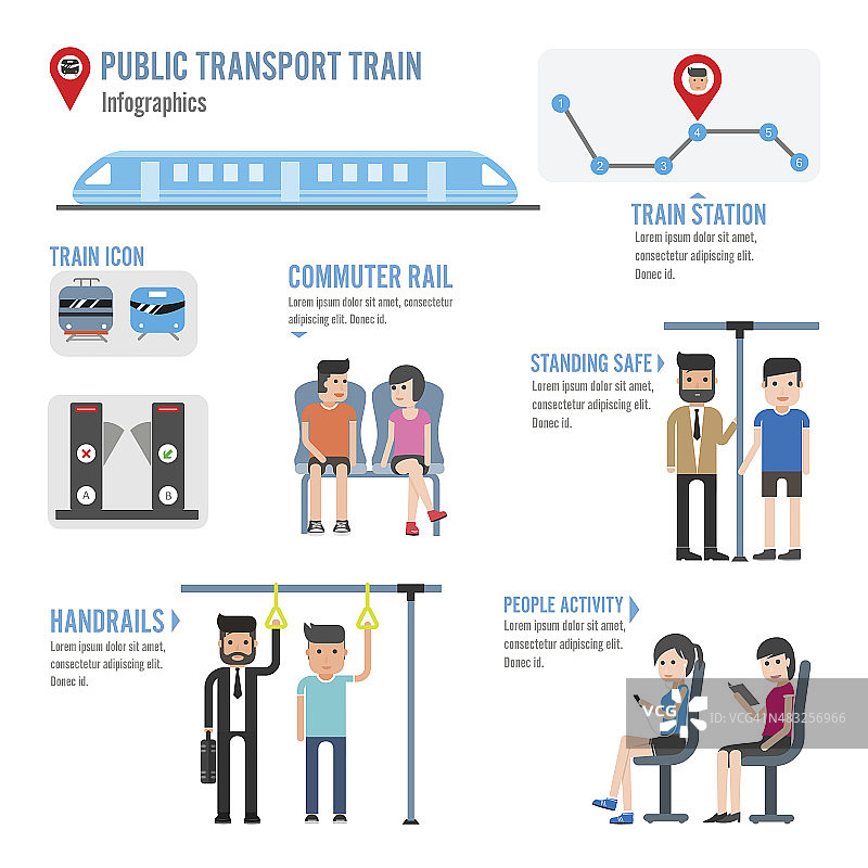 公共交通列车信息图表图片素材