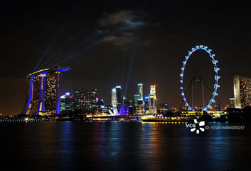 新加坡滨海湾城市景观图片素材