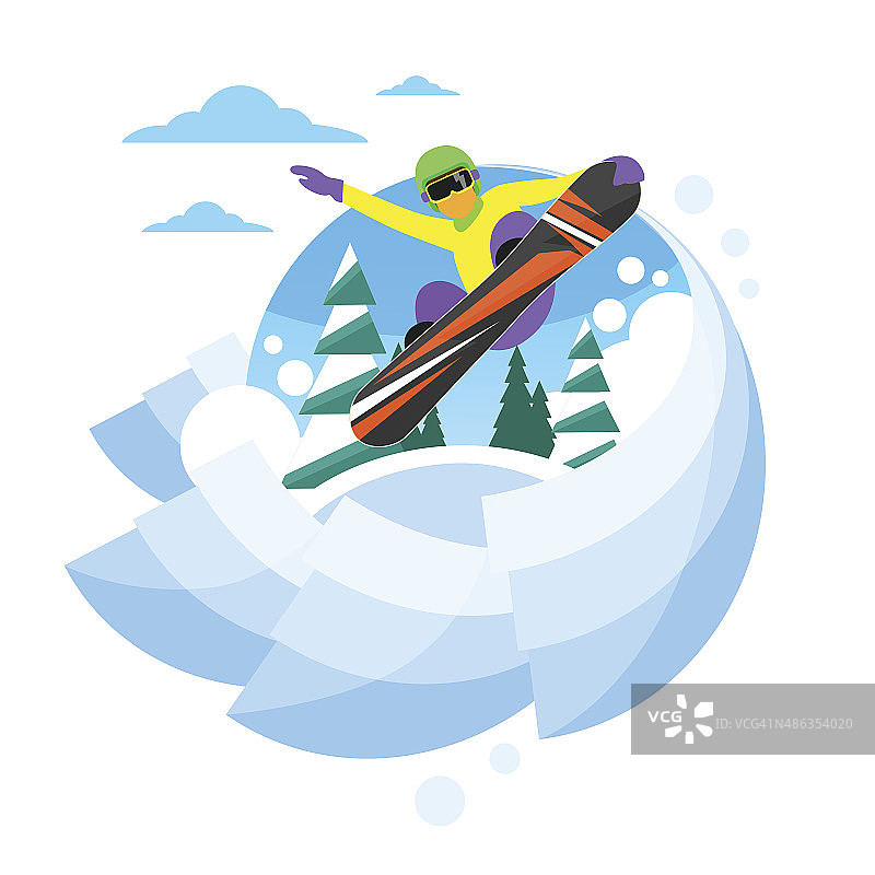 滑雪板滑下山，男人滑雪板雪图片素材