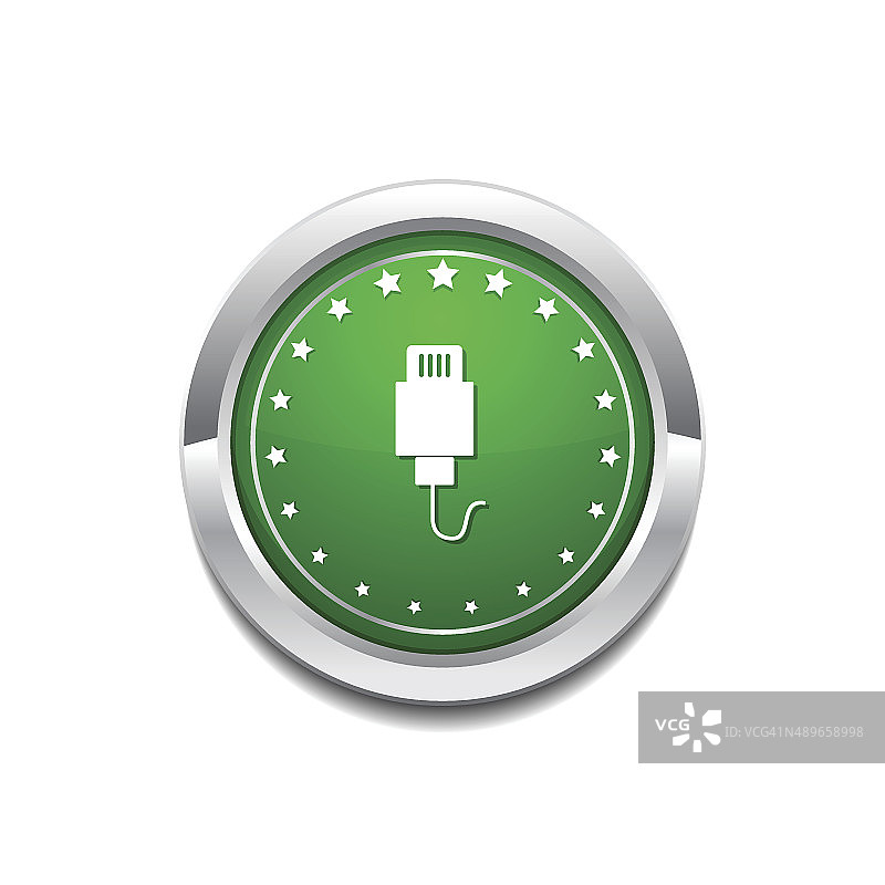 USB标志绿色矢量图标按钮图片素材