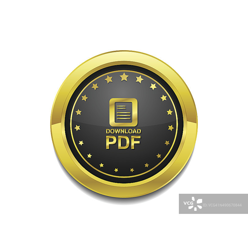 PDF文档金色矢量图标按钮图片素材