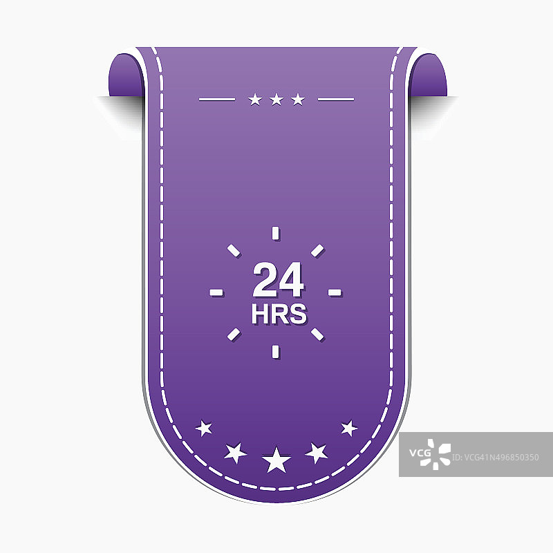 24小时服务紫色矢量图标设计图片素材