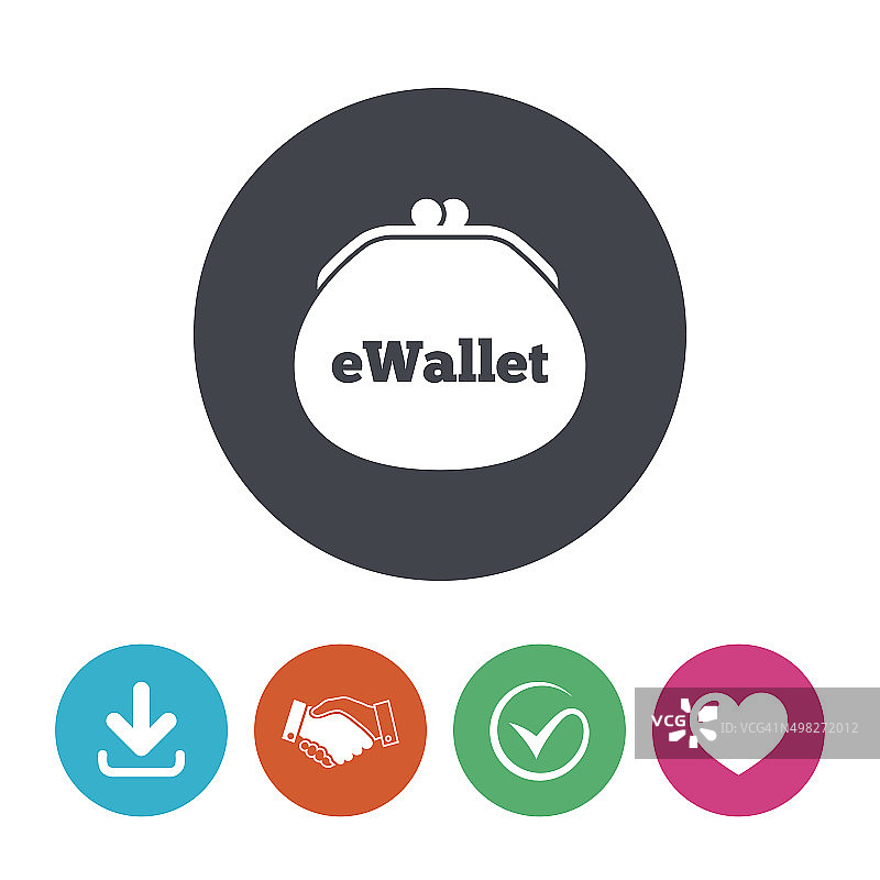 eWallet标志图标。电子钱包象征图片素材