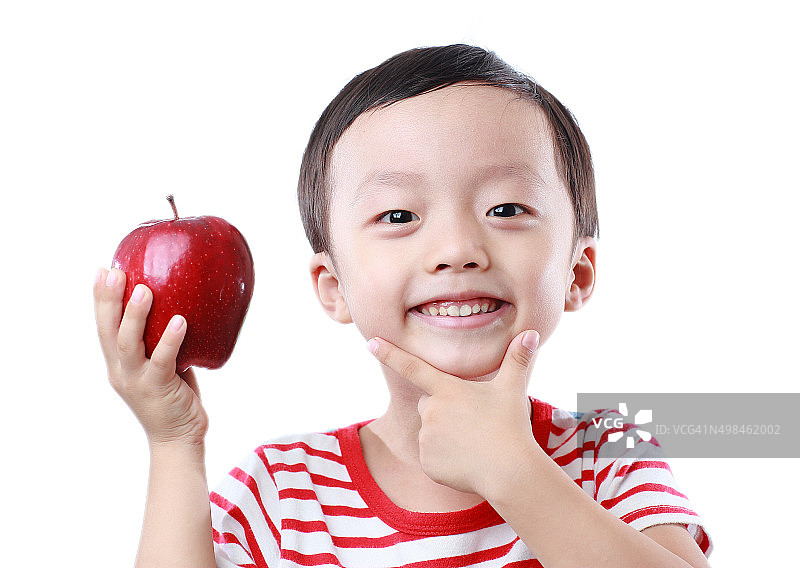 儿童和苹果图片素材