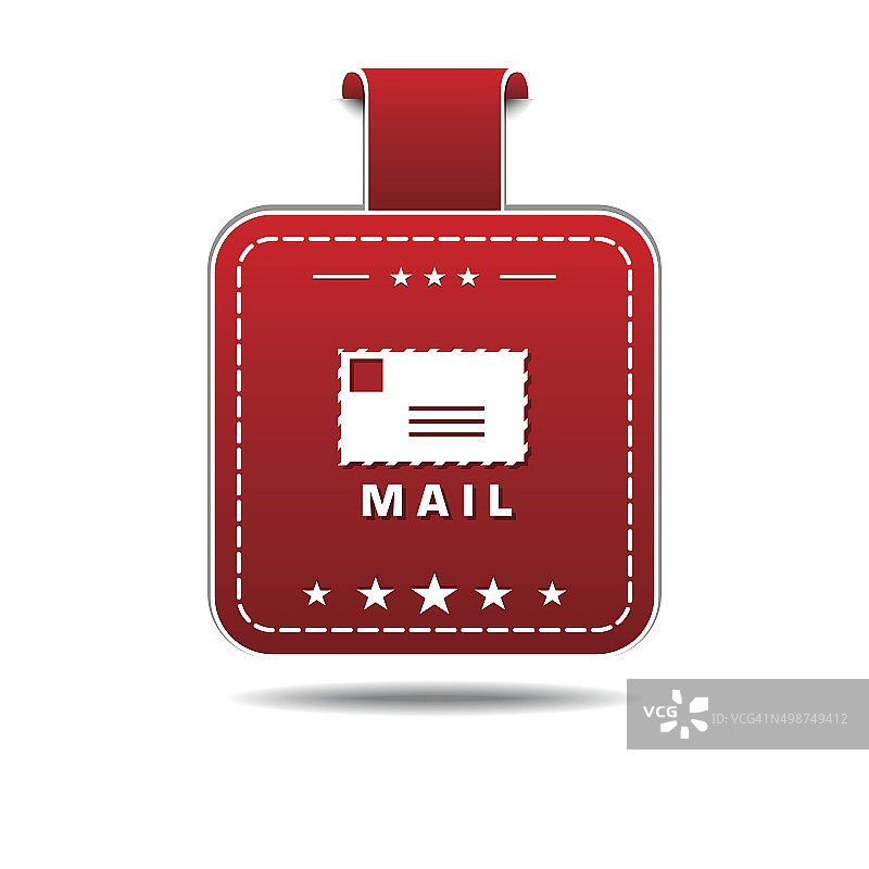 邮件标志红色矢量图标设计图片素材