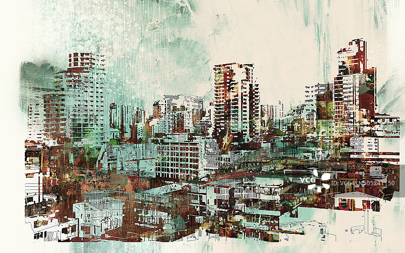 抽象纹理的城市景观图片素材