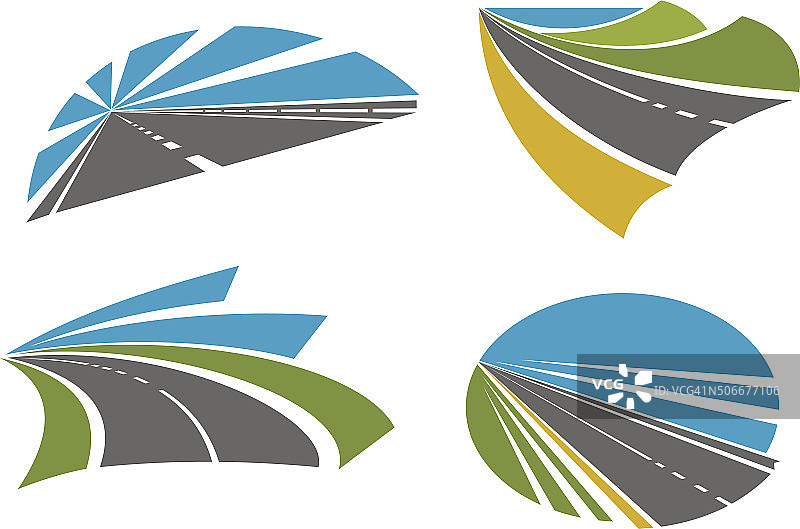 高速公路图标为旅行设计图片素材