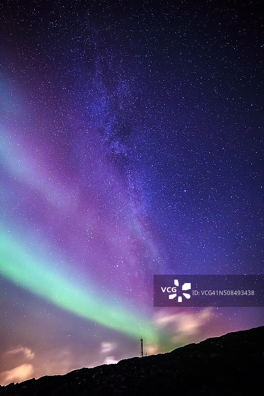 格陵兰岛努克市的北极光，2015年10月图片素材