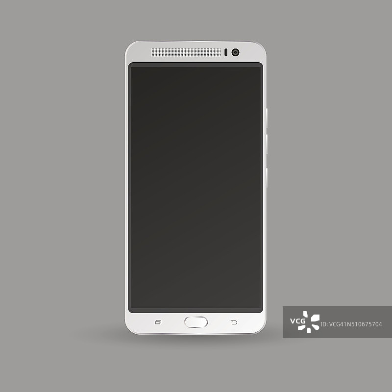 银色智能手机孤立在灰色背景图片素材