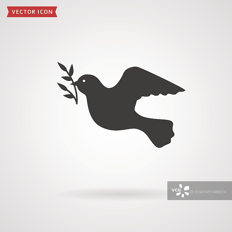 鸽子图标。和平的概念。图片素材