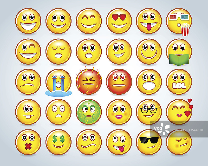 的表情符号。Emoji集。卷2图片素材