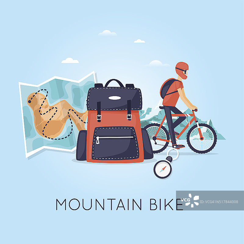 山地自行车，运动，休闲，健康的生活方式。骑自行车。图片素材