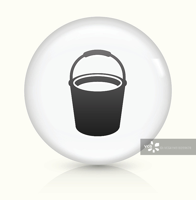 清洁桶图标上的白色圆形矢量按钮图片素材