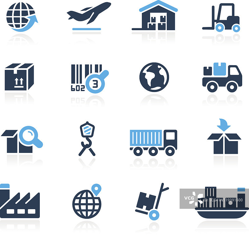 工业和物流图标- Azure系列图片素材