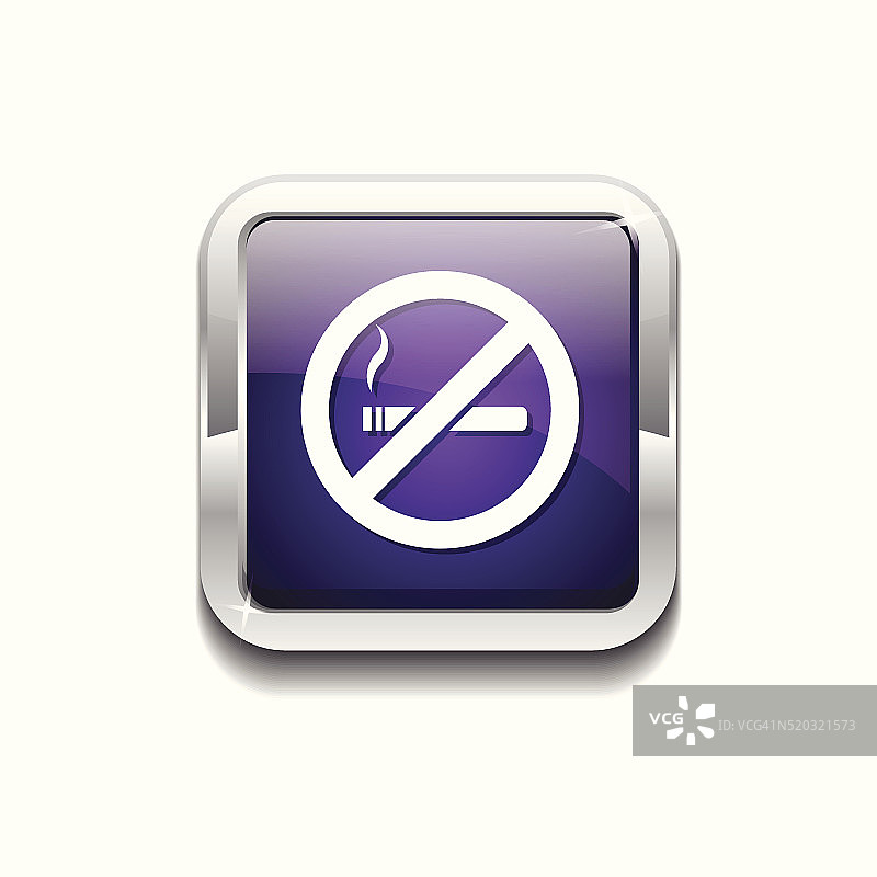 禁止吸烟标志紫色矢量图标按钮图片素材