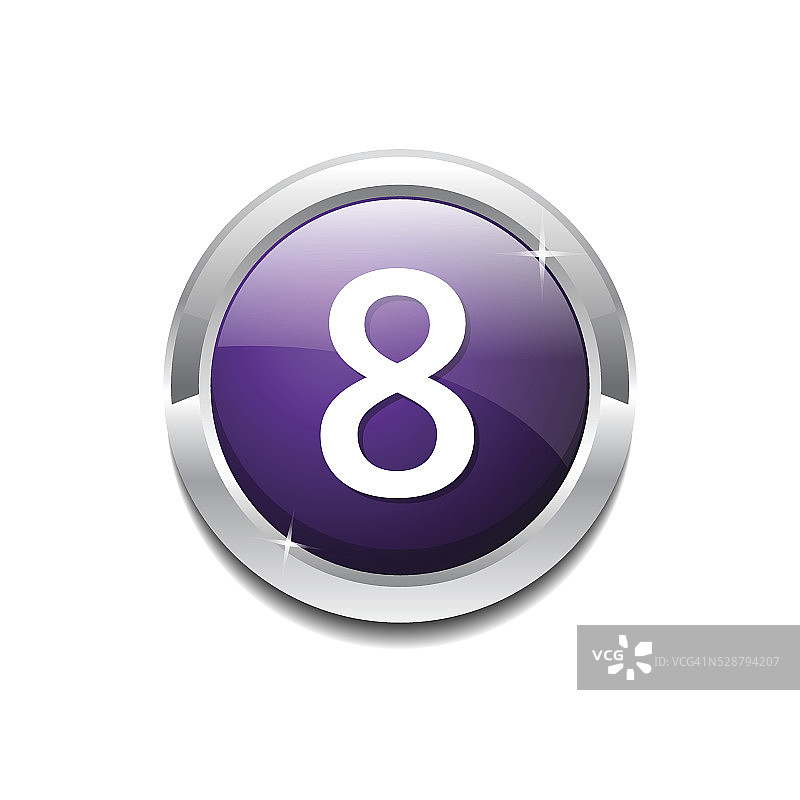8数字圆形矢量紫色Web图标按钮图片素材
