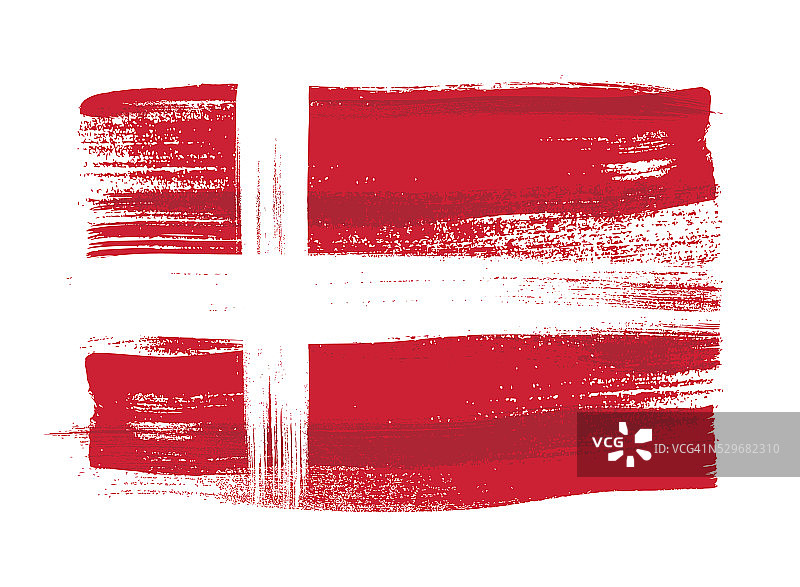 丹麦彩笔笔画国旗图片素材