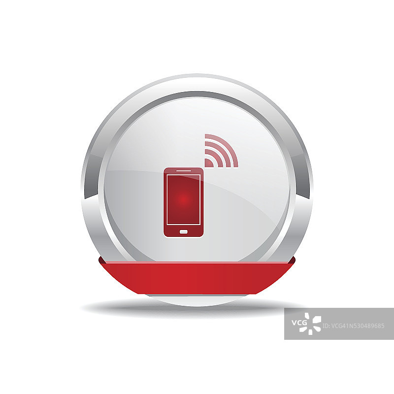 智能手机红色矢量图标按钮图片素材