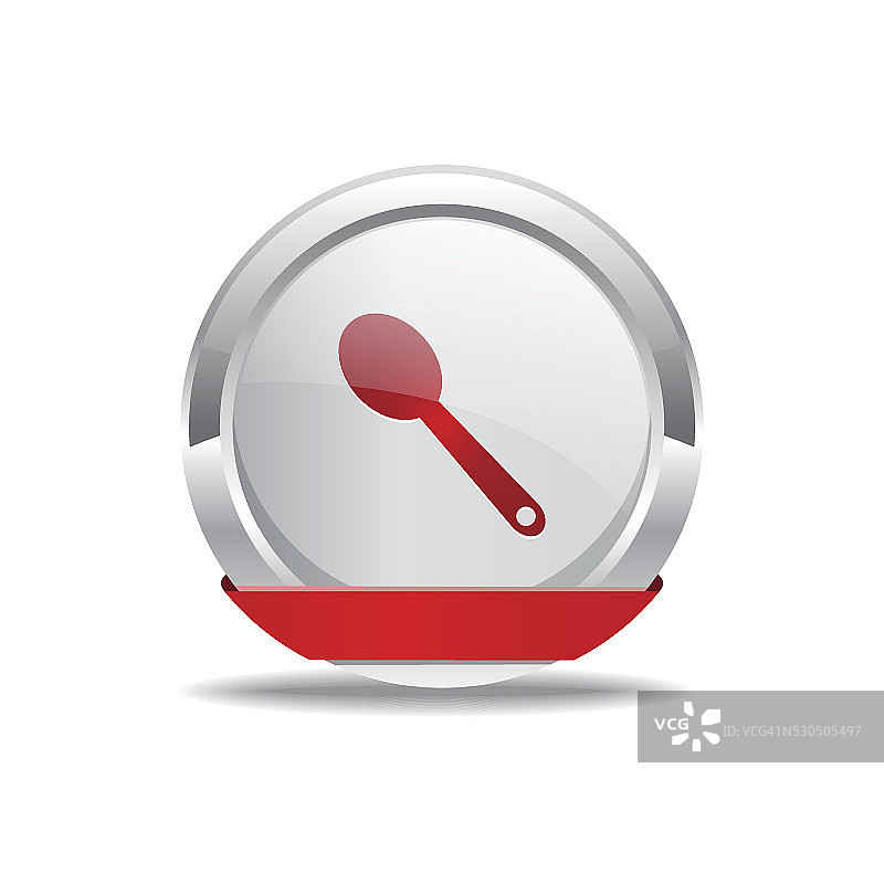 勺子红色矢量图标按钮图片素材