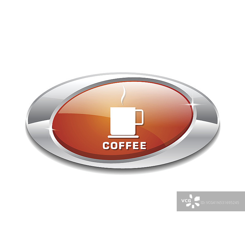 咖啡标志橙色矢量图标按钮图片素材
