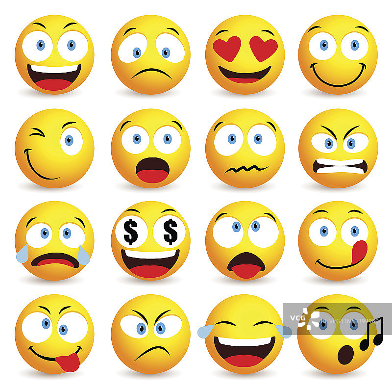 笑脸和emoticon简单设置面部表情图片素材