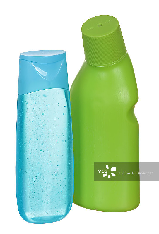 封闭的化妆品或卫生塑料瓶凝胶，液体肥皂图片素材