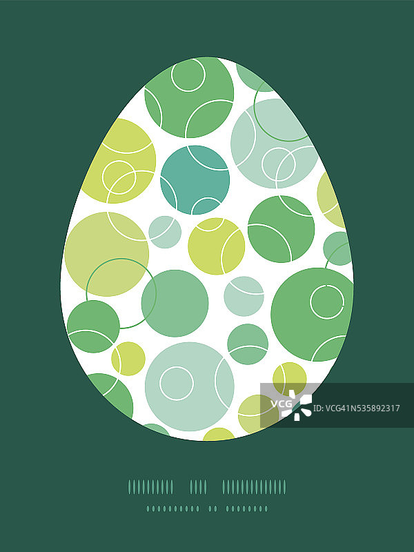 向量抽象绿色圆圈复活节彩蛋轮廓框架卡模板图片素材