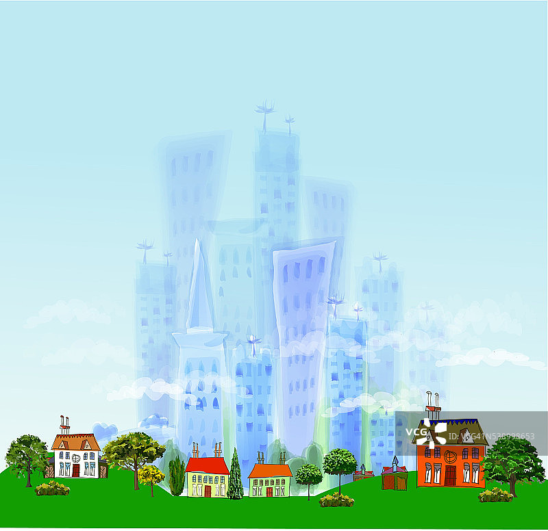 摩天大楼的城市背景图片素材