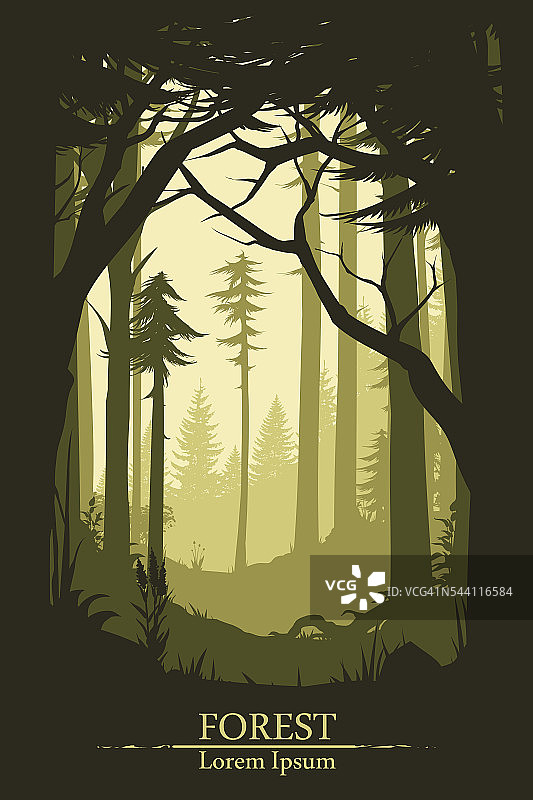 森林的插图背景图片素材