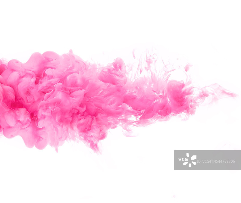 粉红色的烟云孤立在白色的背景上图片素材
