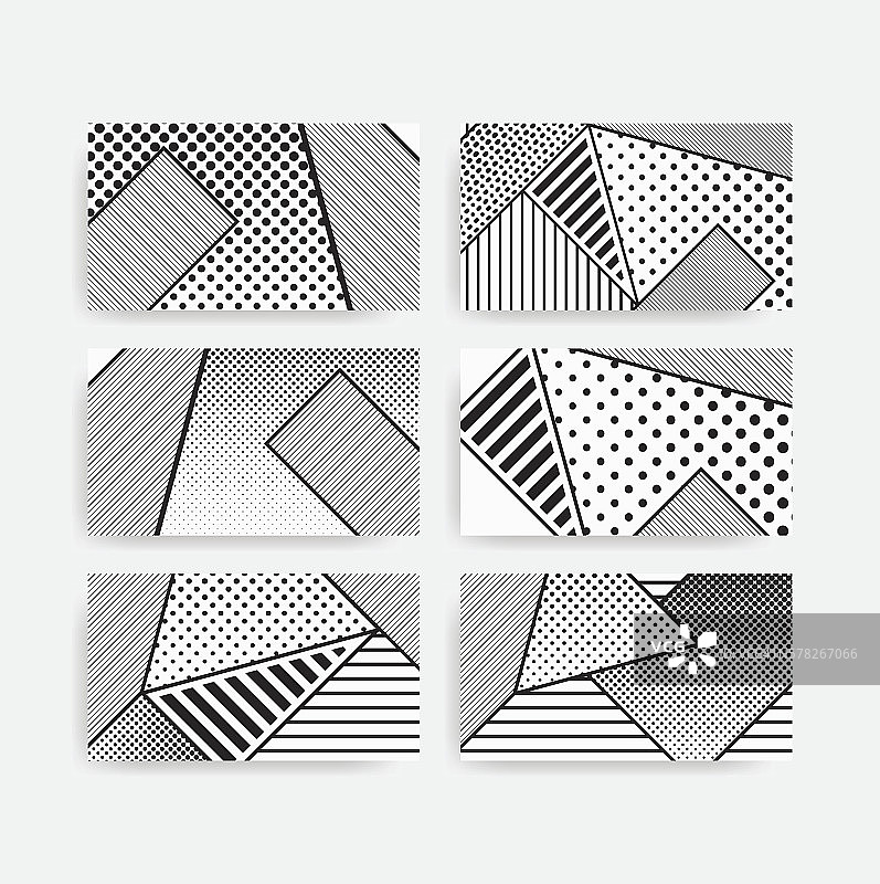 黑白波普艺术几何图案集图片素材