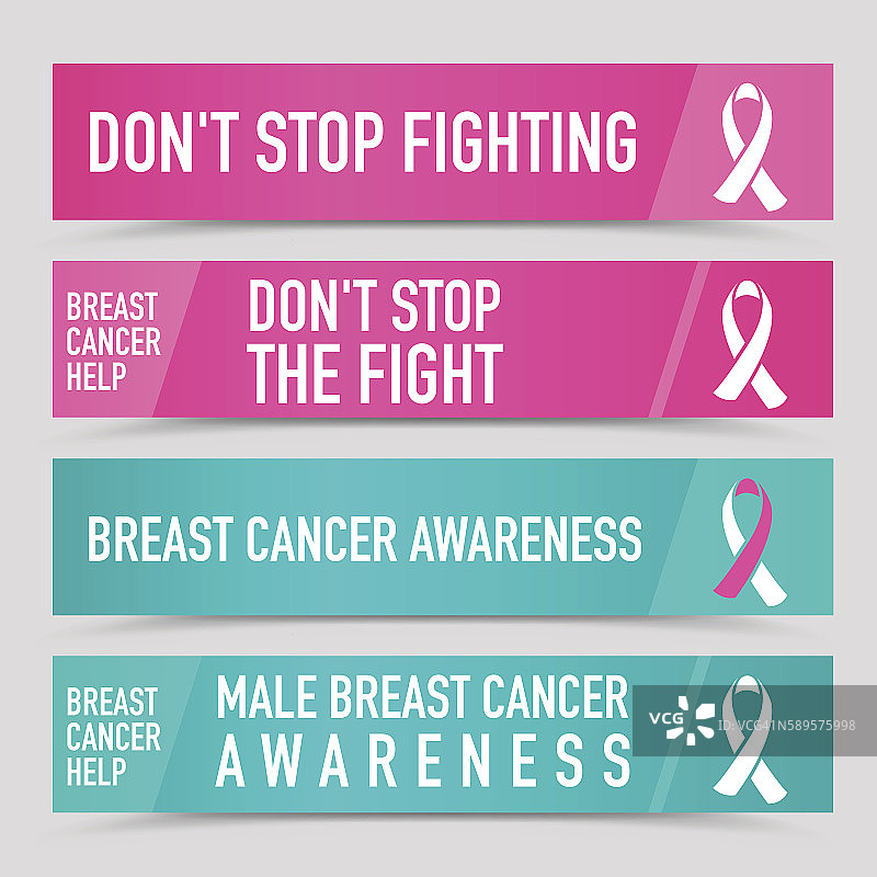 乳腺癌意识载体粉色和蓝色的旗帜图片素材