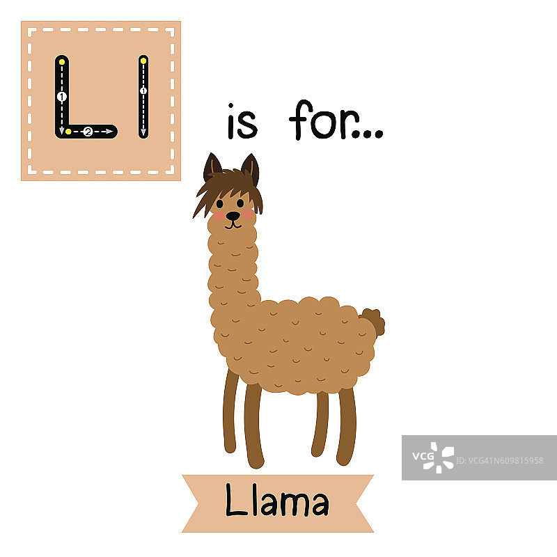 字母L跟踪。棕色的骆驼。图片素材