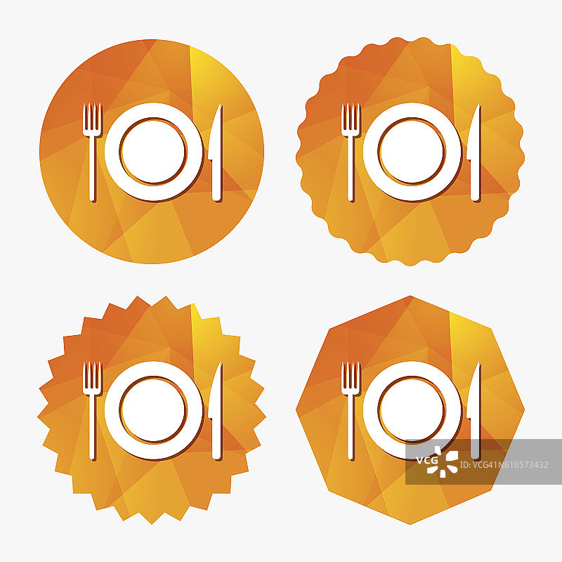 食品标志图标。餐具的象征。刀和叉。图片素材