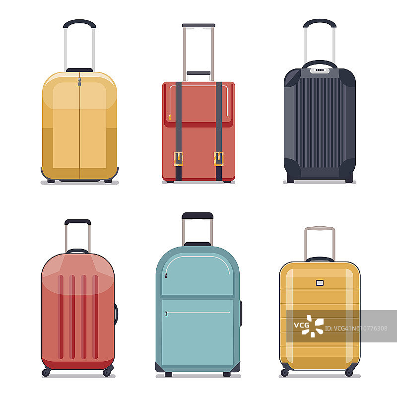 旅行行李或手提箱图标矢量插图图片素材