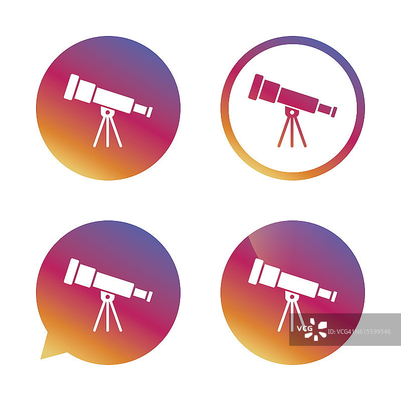 望远镜图标。Spyglass工具的象征。图片素材