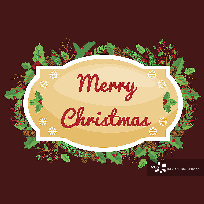 冬季贺卡、圣诞彩带和节日横幅装饰图片素材