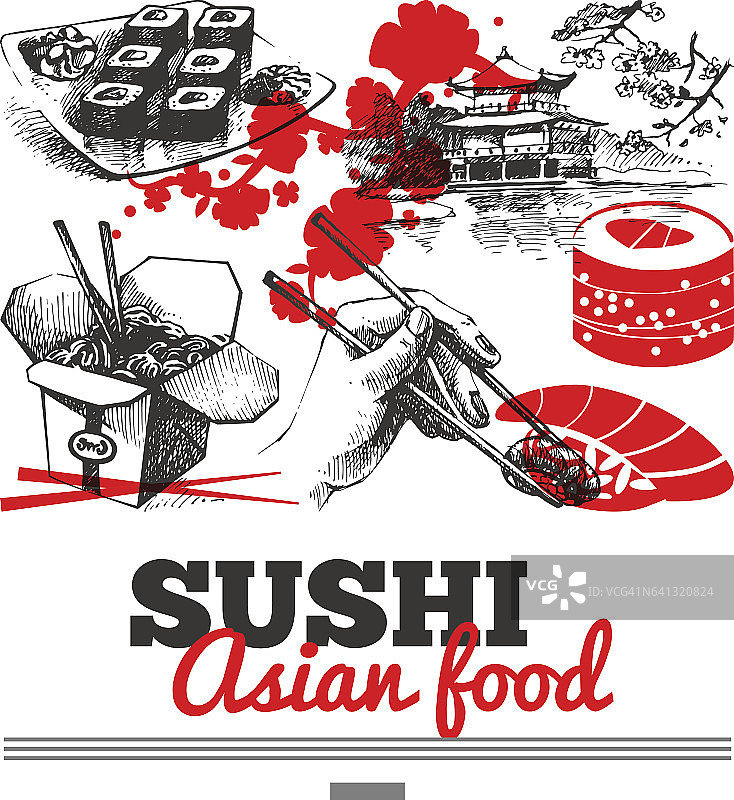 日本寿司菜单背景图片素材