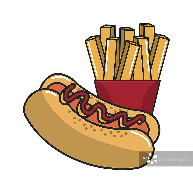 热狗和薯条是法国的标志图片素材