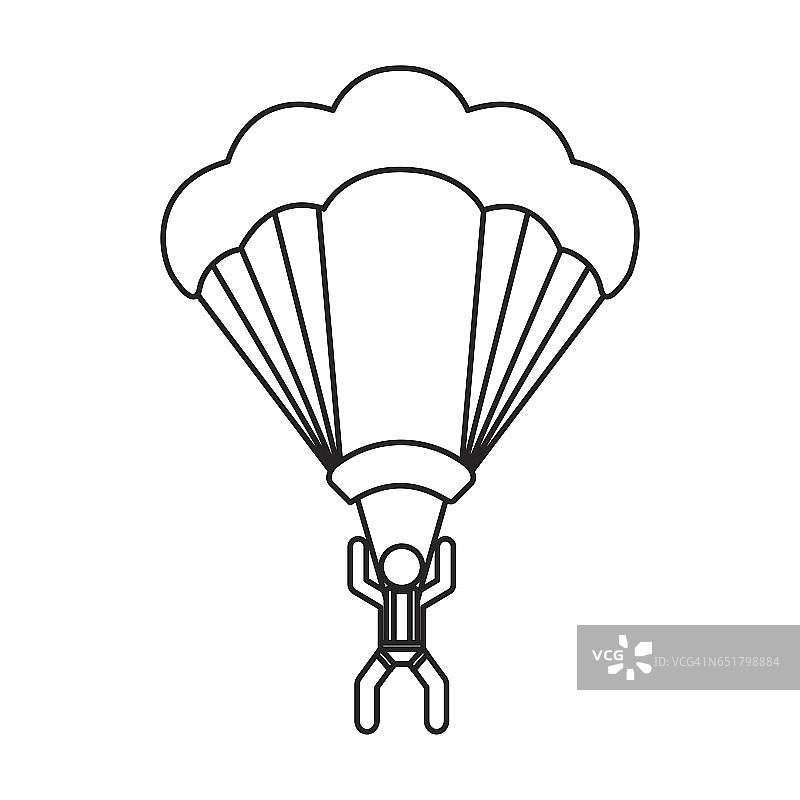 伞兵剪影飞行图标图片素材