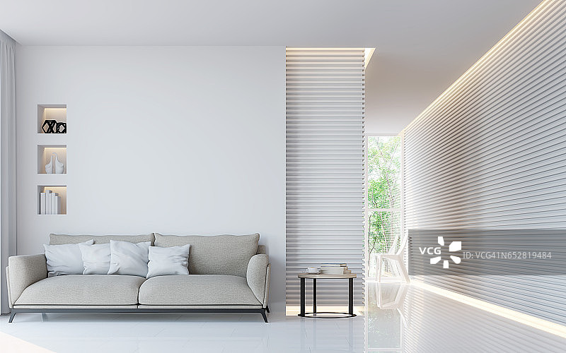 现代白色客厅室内3d渲染图像图片素材