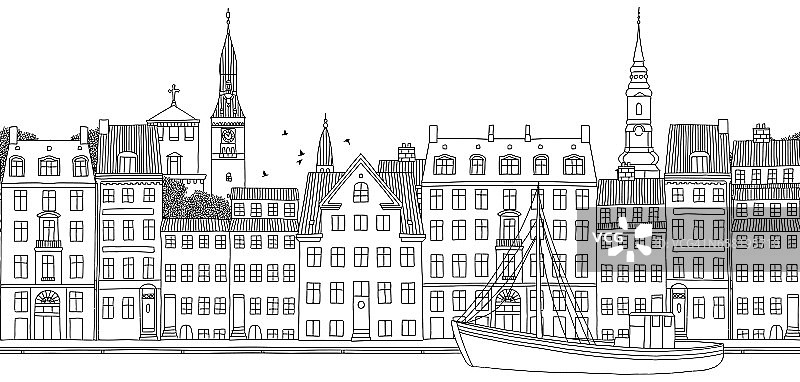 哥本哈根的无缝横幅图片素材