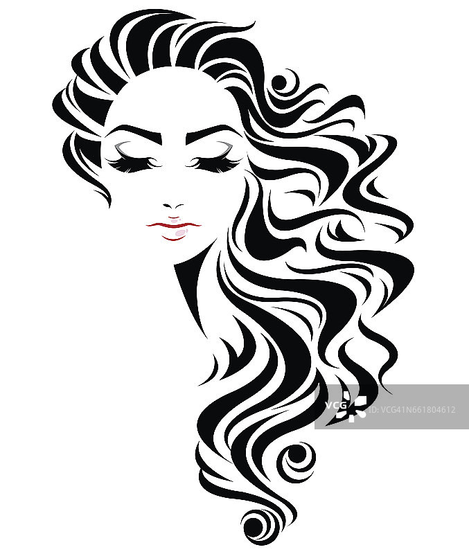 长发是女性造型的标志，标志着女性的面容图片素材