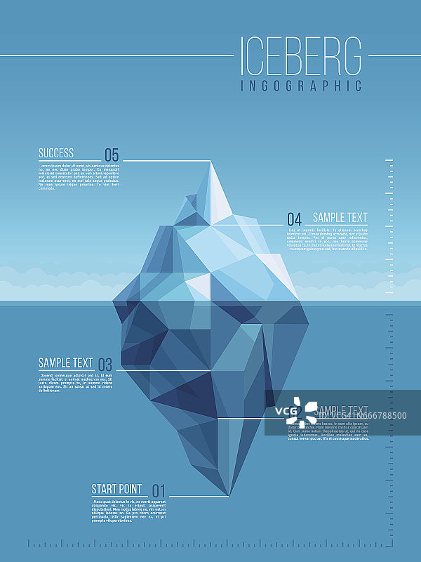 冰山和南极海洋水下矢量信息图模板图片素材