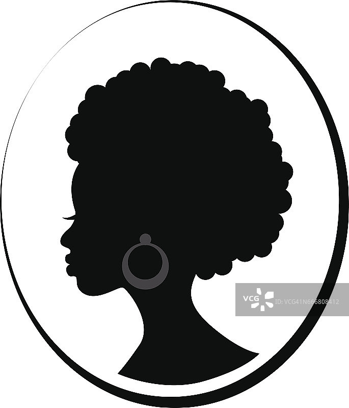 非洲黑人妇女的侧面脸图片素材